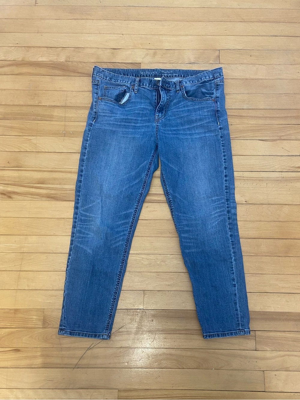 Womens Size 12 Jeans Merona 99% Cotton Straight Leg Pants Causal Wear Midrise